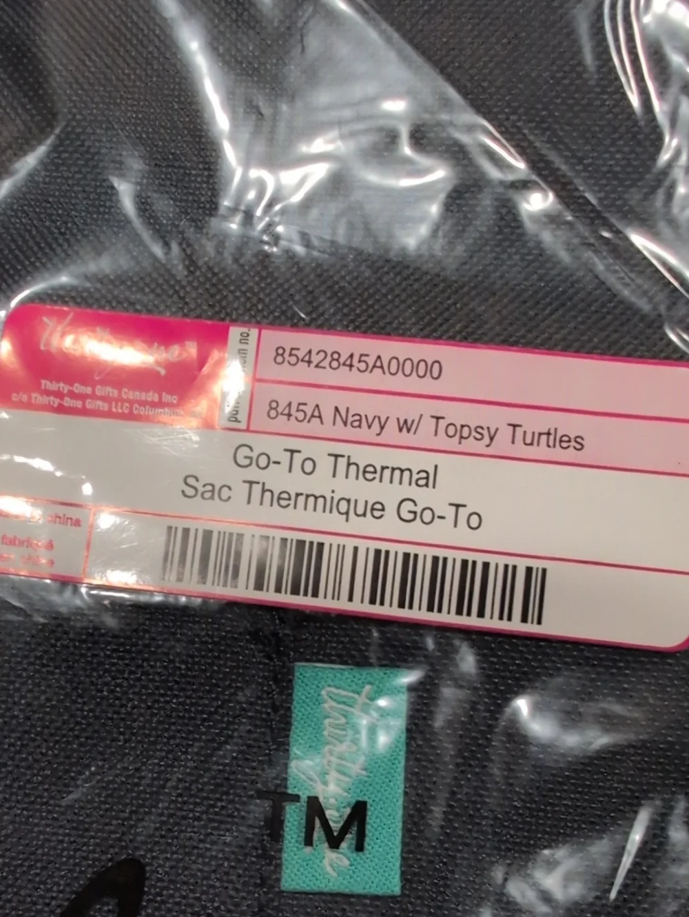 thirty-one Navy Thermal Go-To Bag with Teal Accent